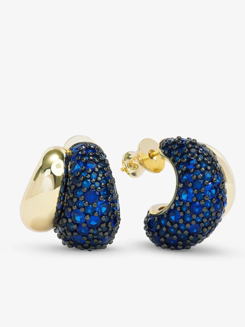 Norah PavΓ© Double Hoop Earrings
Gold|Blue Sapphire